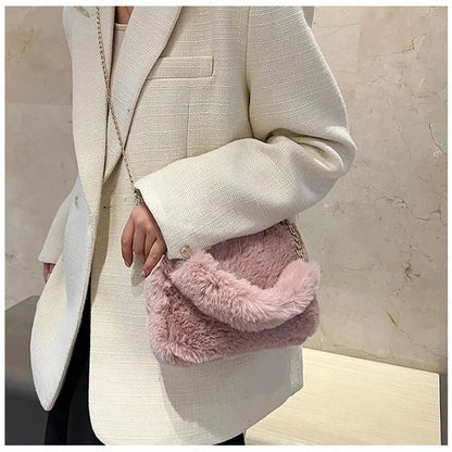 Veloria™ Fluffy Plush Shoulder Bag 