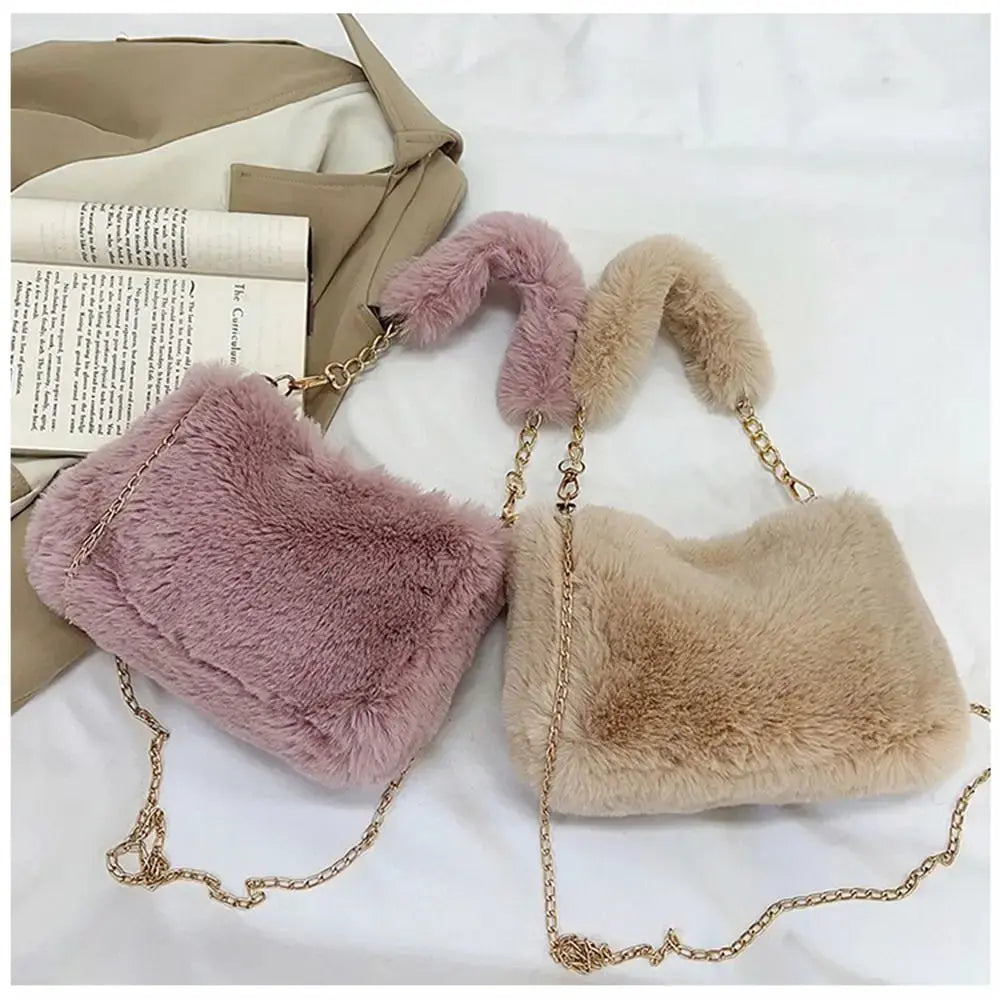 Veloria™ Fluffy Plush Shoulder Bag 