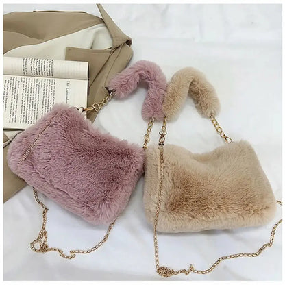 Veloria™ Fluffy Plush Shoulder Bag 