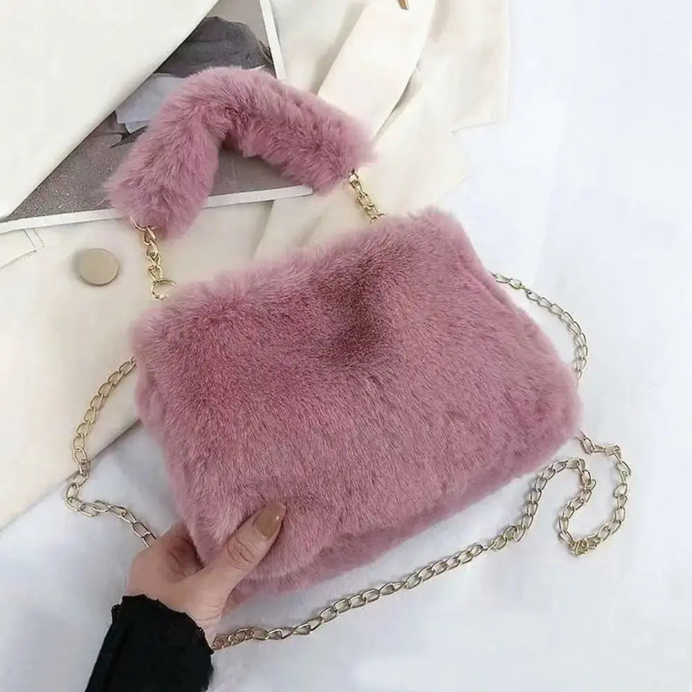 Veloria™ Fluffy Plush Shoulder Bag 