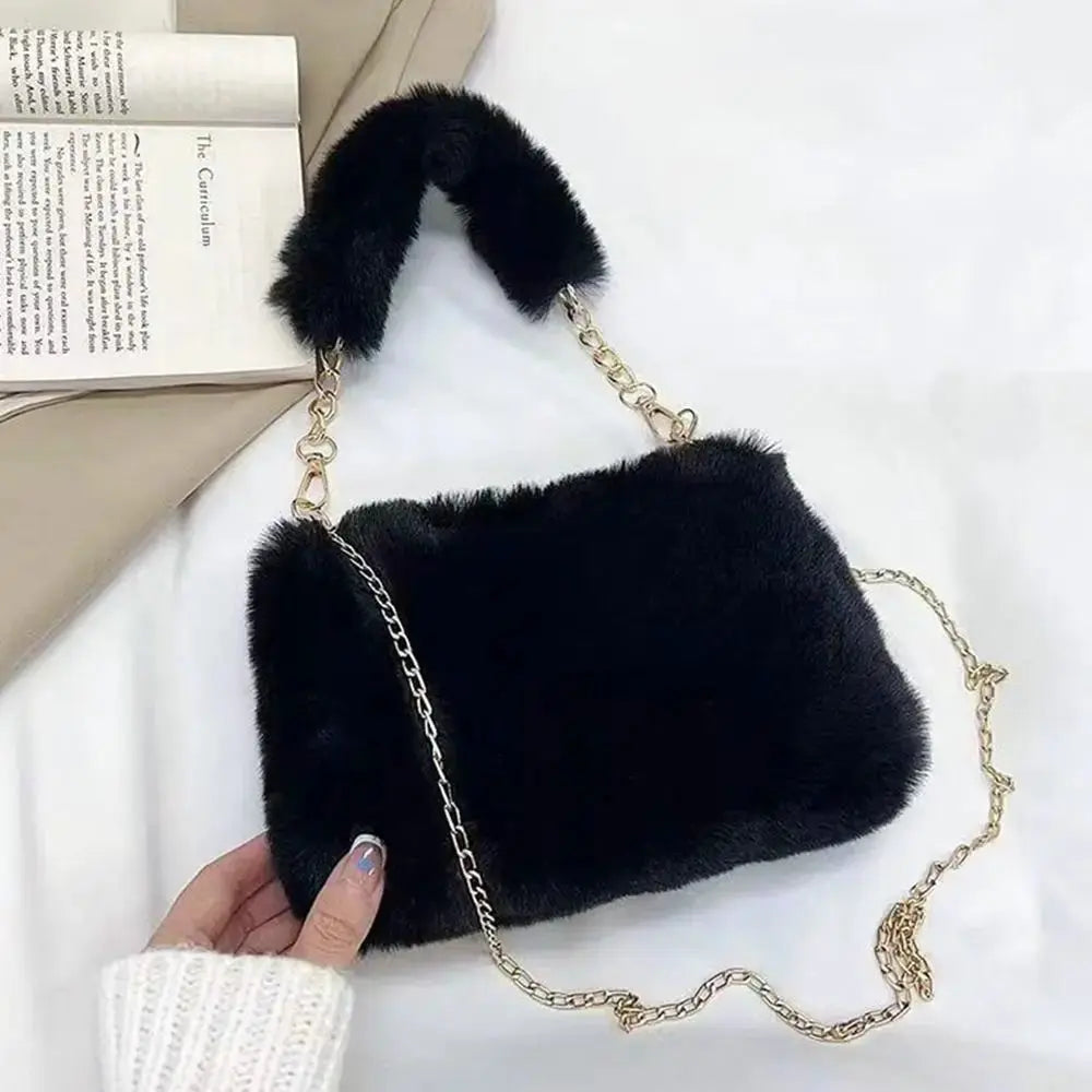 Veloria™ Fluffy Plush Shoulder Bag 