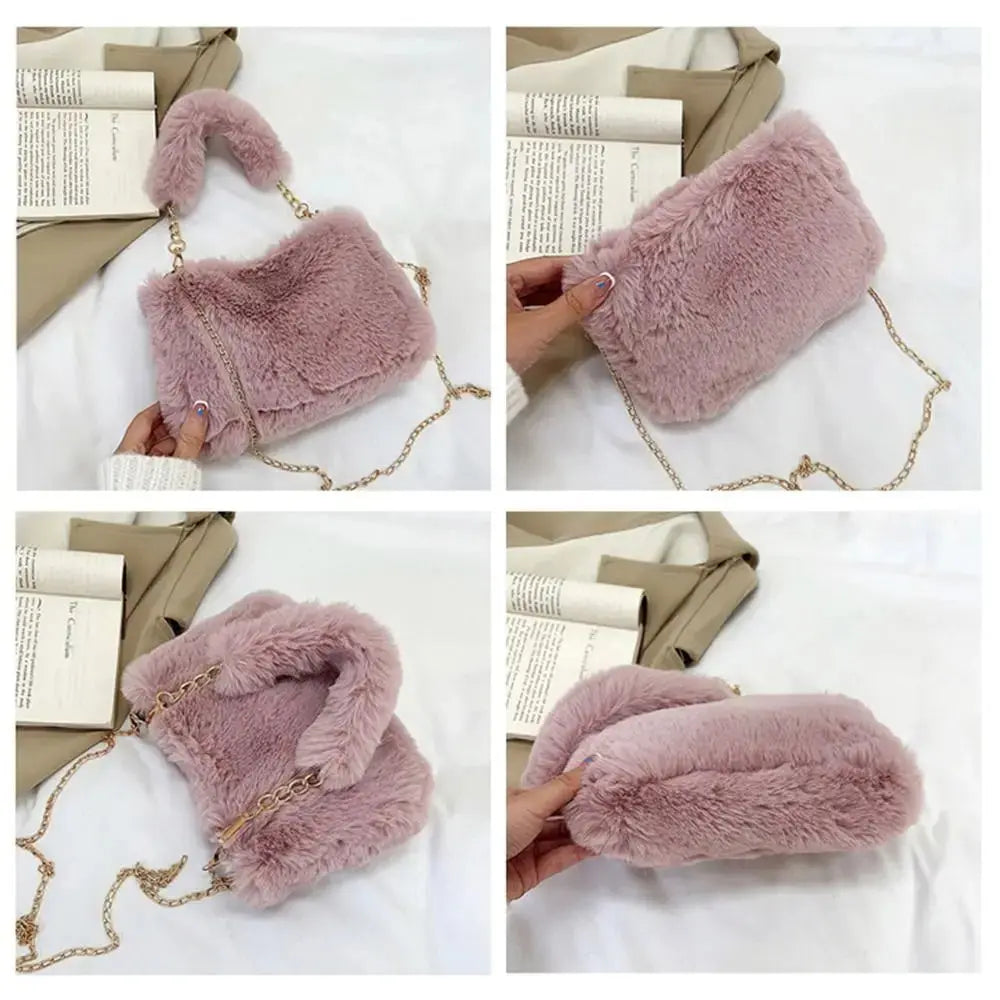 Veloria™ Fluffy Plush Shoulder Bag 