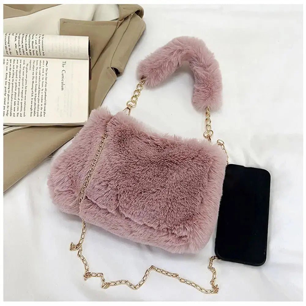 Veloria™ Fluffy Plush Shoulder Bag 
