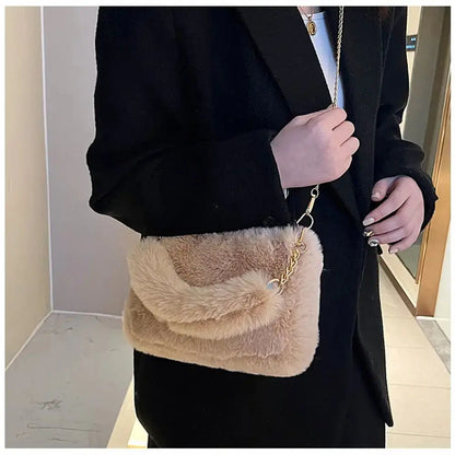 Veloria™ Fluffy Plush Shoulder Bag 