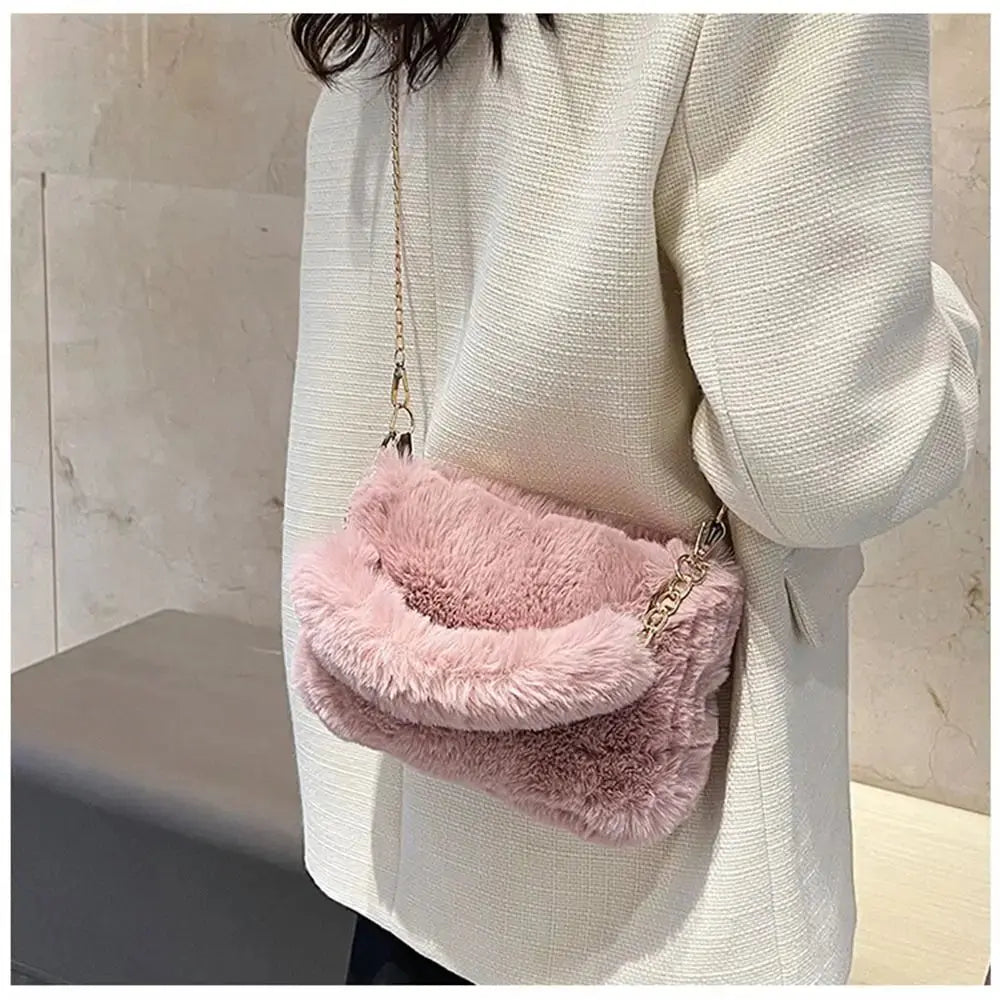 Veloria™ Fluffy Plush Shoulder Bag 