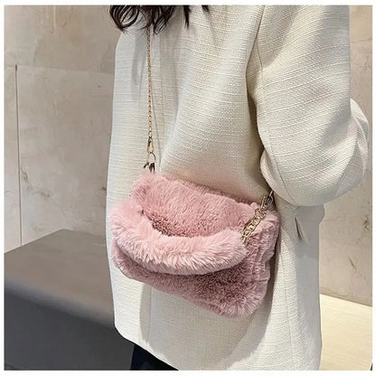 Veloria™ Fluffy Plush Shoulder Bag 