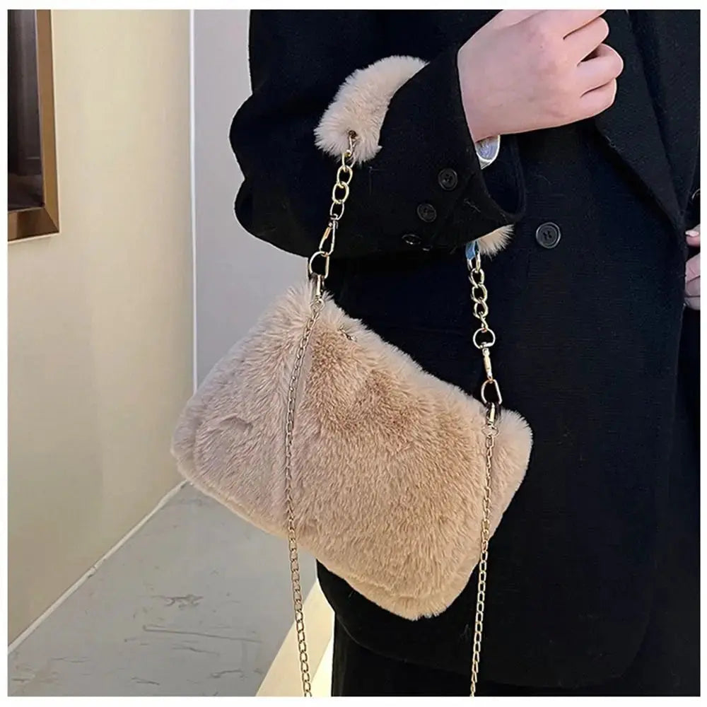 Veloria™ Fluffy Plush Shoulder Bag 