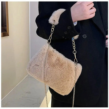 Veloria™ Fluffy Plush Shoulder Bag 