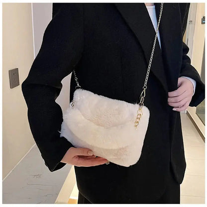 Veloria™ Fluffy Plush Shoulder Bag 