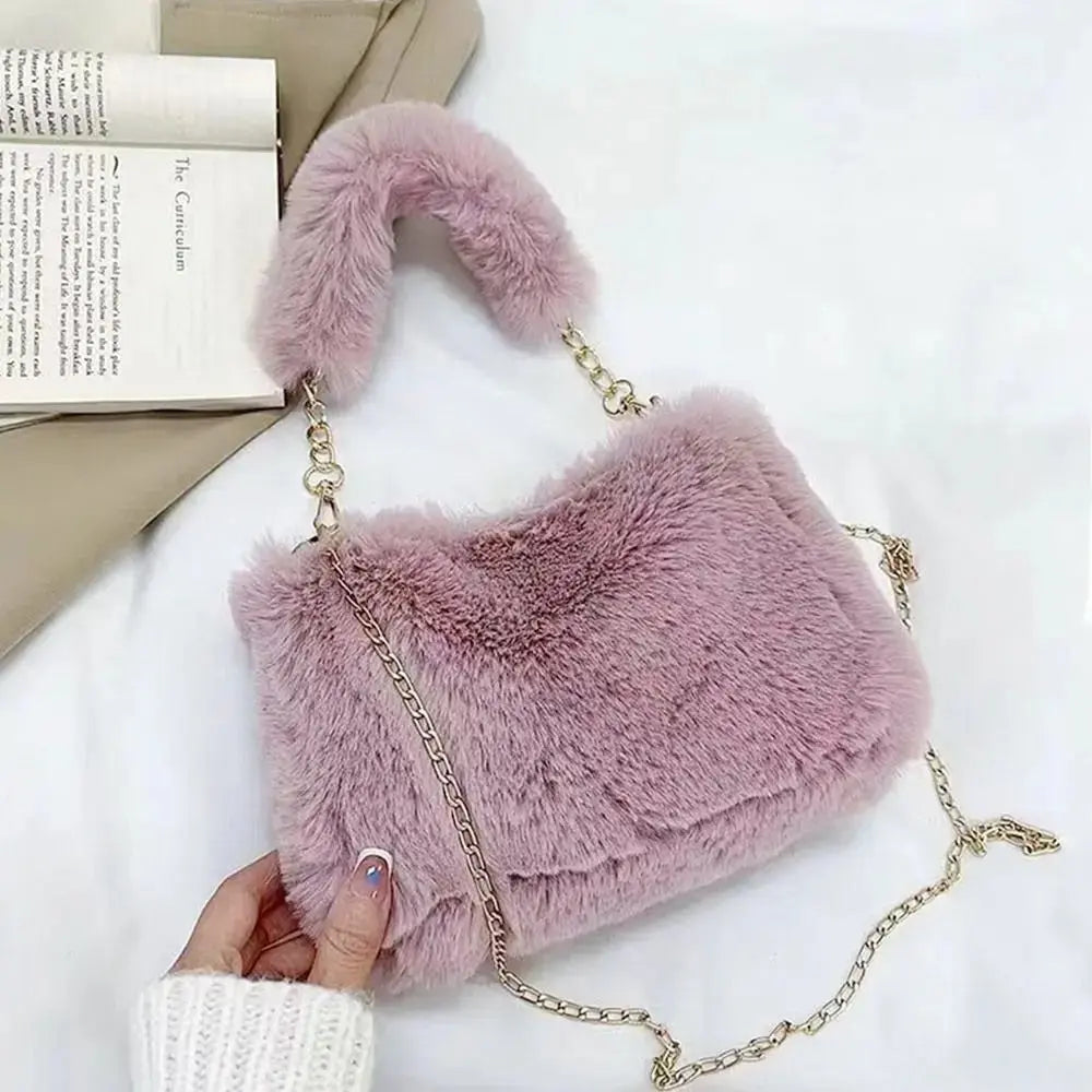 Veloria™ Fluffy Plush Shoulder Bag 