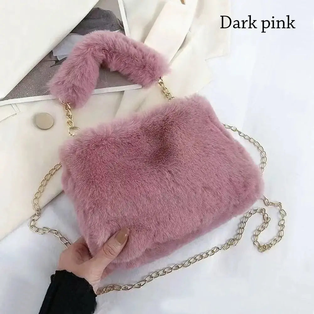 Veloria™ Fluffy Plush Shoulder Bag 