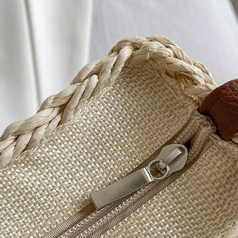 Veloria™ Half-Moon Boho Straw Bag 