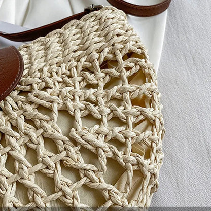 Veloria™ Half-Moon Boho Straw Bag 