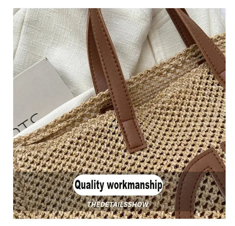 Veloria™ Hollow Straw Shoulder Bag 