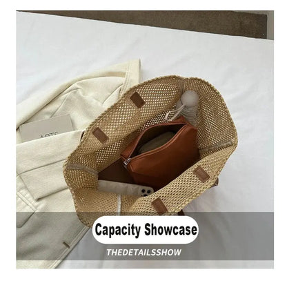 Veloria™ Hollow Straw Shoulder Bag 