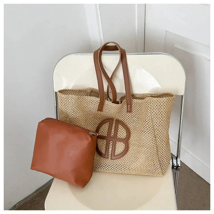 Veloria™ Hollow Straw Shoulder Bag 