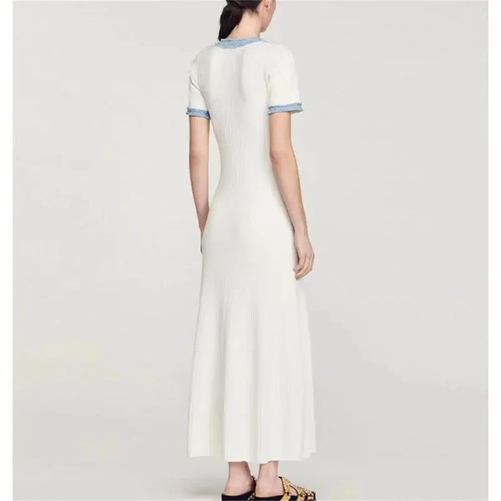 Veloria™ Knit Contrast Bodycon Maxi Dress 