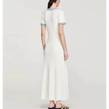 Veloria™ Knit Contrast Bodycon Maxi Dress 