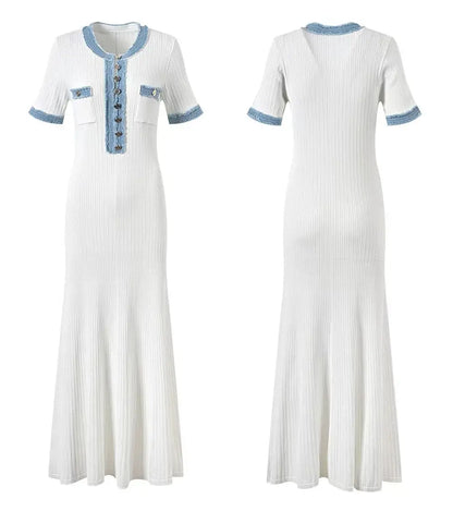 Veloria™ Knit Contrast Bodycon Maxi Dress 