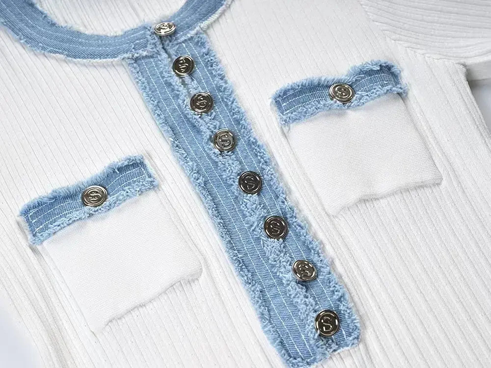 Veloria™ Knit Contrast Bodycon Maxi Dress 