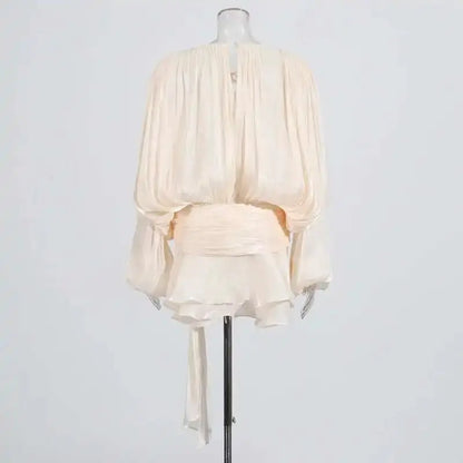 Veloria™ Lace-Up Draped Mini Dress 