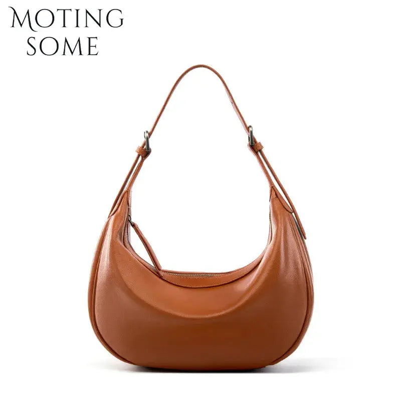 Veloria™ Luxe Crescent Leather Hobo 