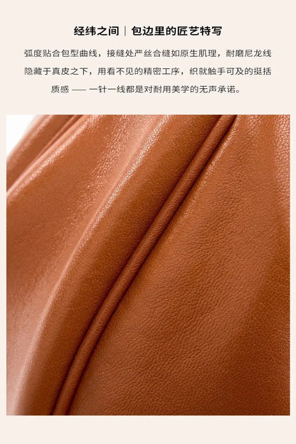 Veloria™ Luxe Crescent Leather Hobo 