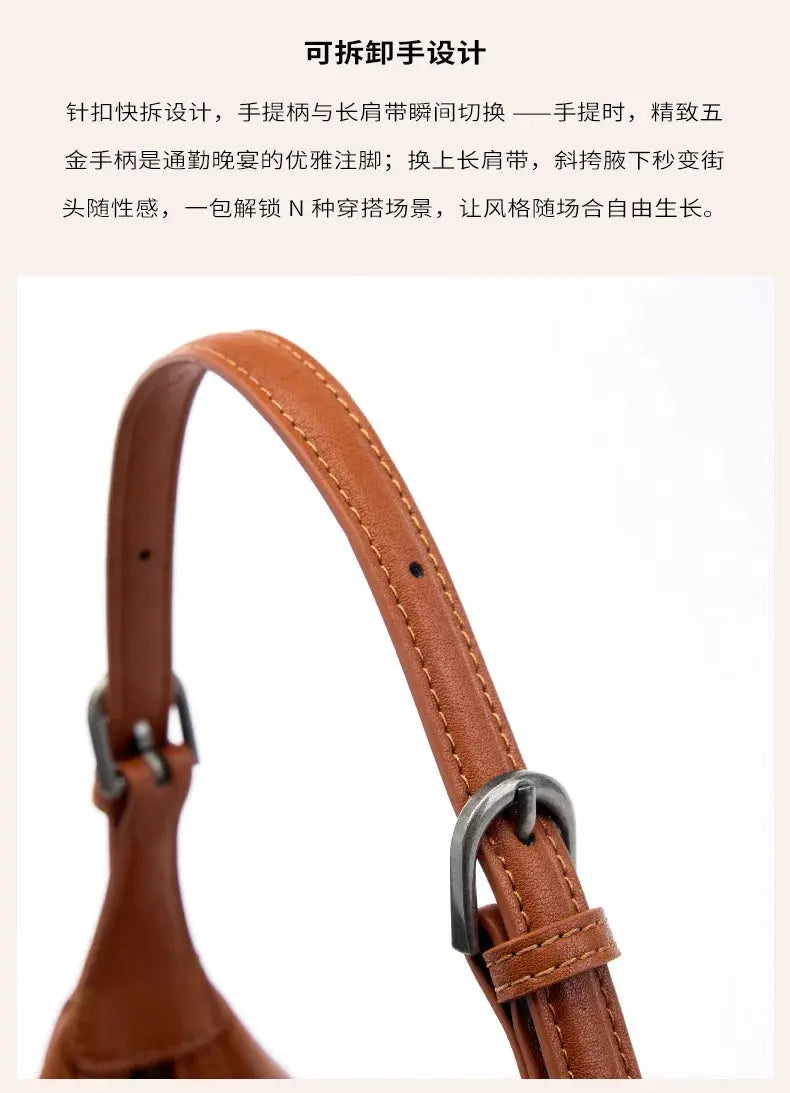 Veloria™ Luxe Crescent Leather Hobo 