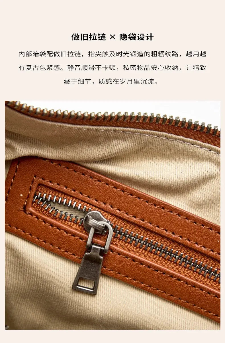 Veloria™ Luxe Crescent Leather Hobo 