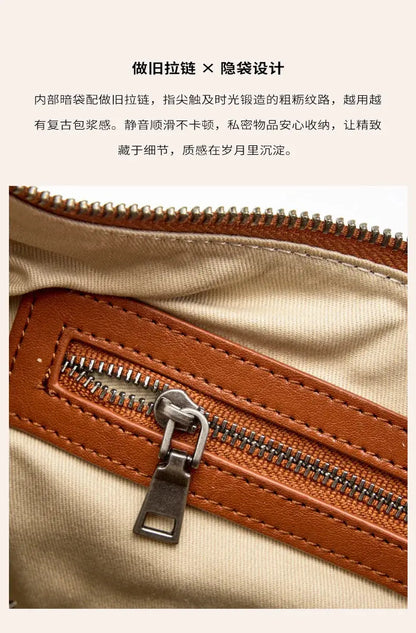 Veloria™ Luxe Crescent Leather Hobo 