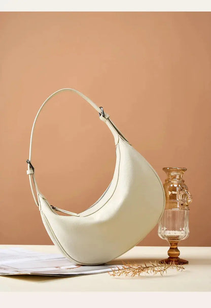 Veloria™ Luxe Crescent Leather Hobo 