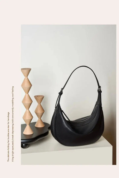Veloria™ Luxe Crescent Leather Hobo 