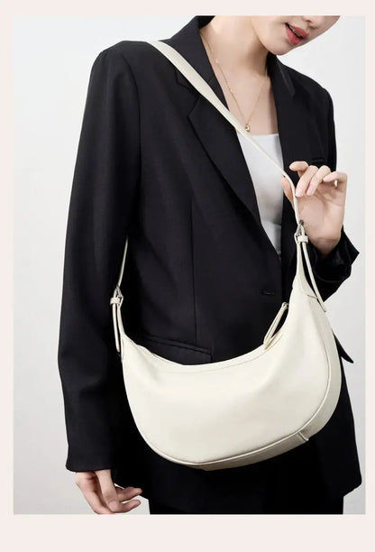 Veloria™ Luxe Crescent Leather Hobo 