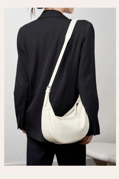 Veloria™ Luxe Crescent Leather Hobo 