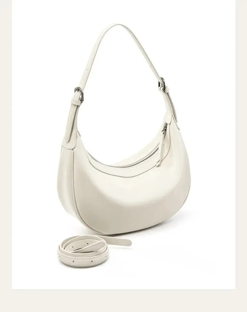 Veloria™ Luxe Crescent Leather Hobo 