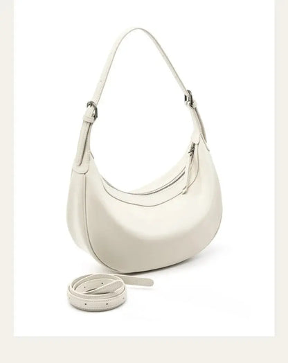 Veloria™ Luxe Crescent Leather Hobo 