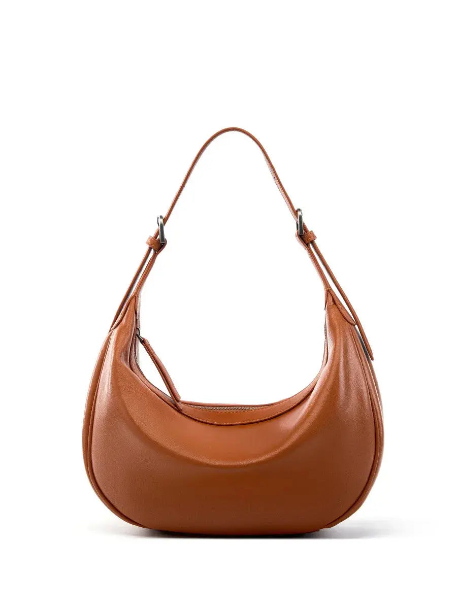 Veloria™ Luxe Crescent Leather Hobo 