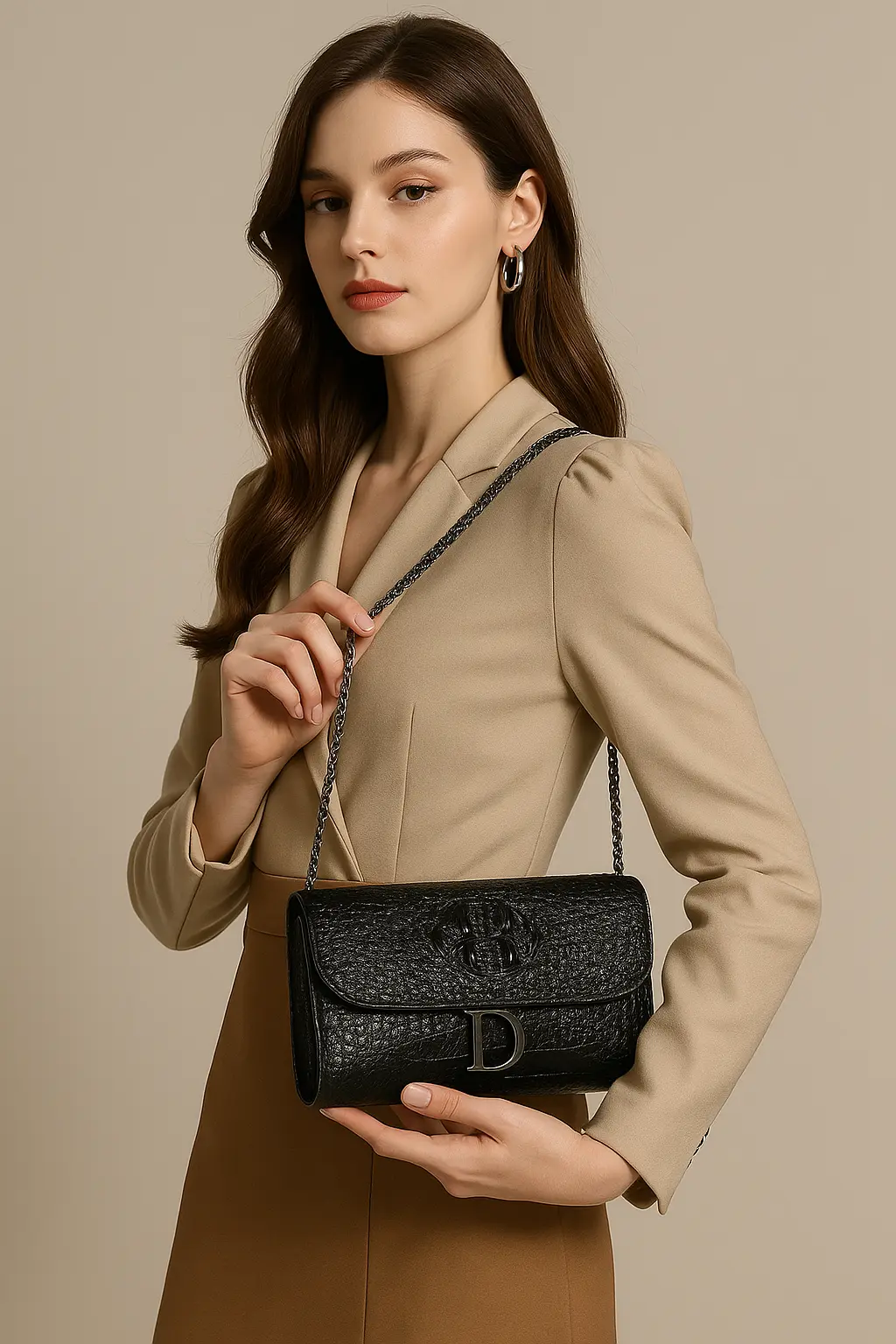 Veloria™ Luxe Panther Chain Flap Bag 