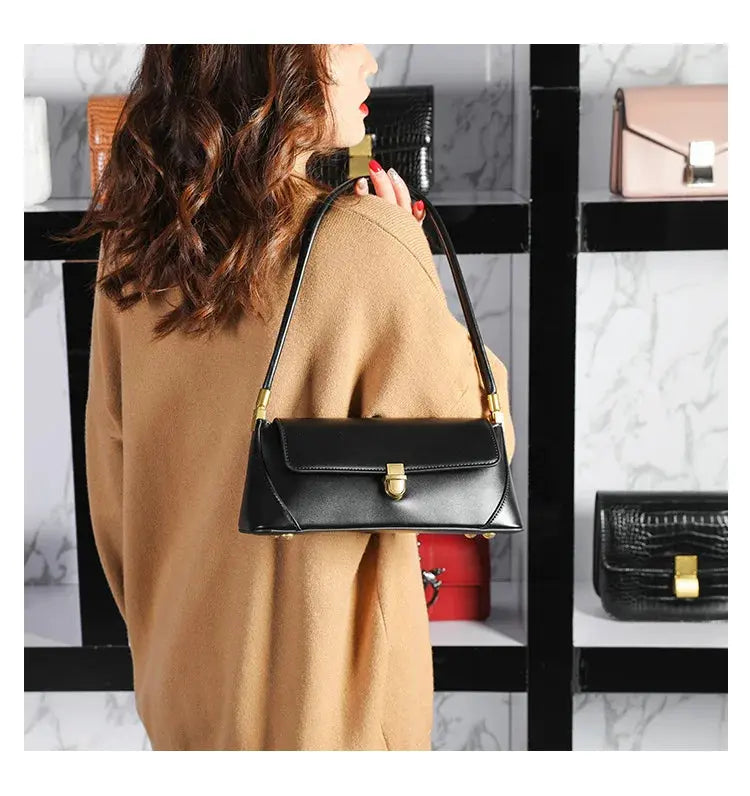 Veloria™ Luxe Retro Leather Underarm Bag 
