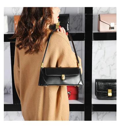 Veloria™ Luxe Retro Leather Underarm Bag 