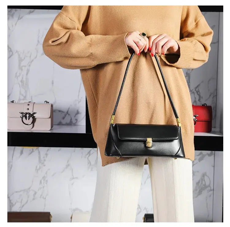 Veloria™ Luxe Retro Leather Underarm Bag 