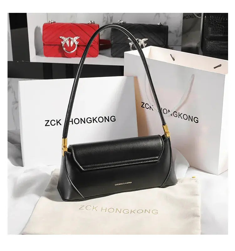 Veloria™ Luxe Retro Leather Underarm Bag 