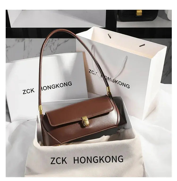 Veloria™ Luxe Retro Leather Underarm Bag 