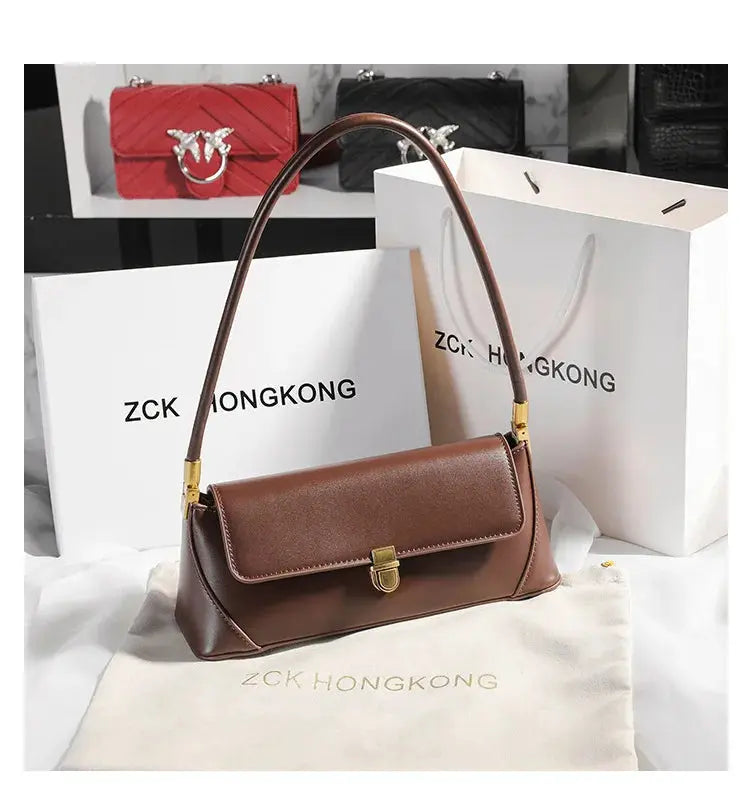 Veloria™ Luxe Retro Leather Underarm Bag 