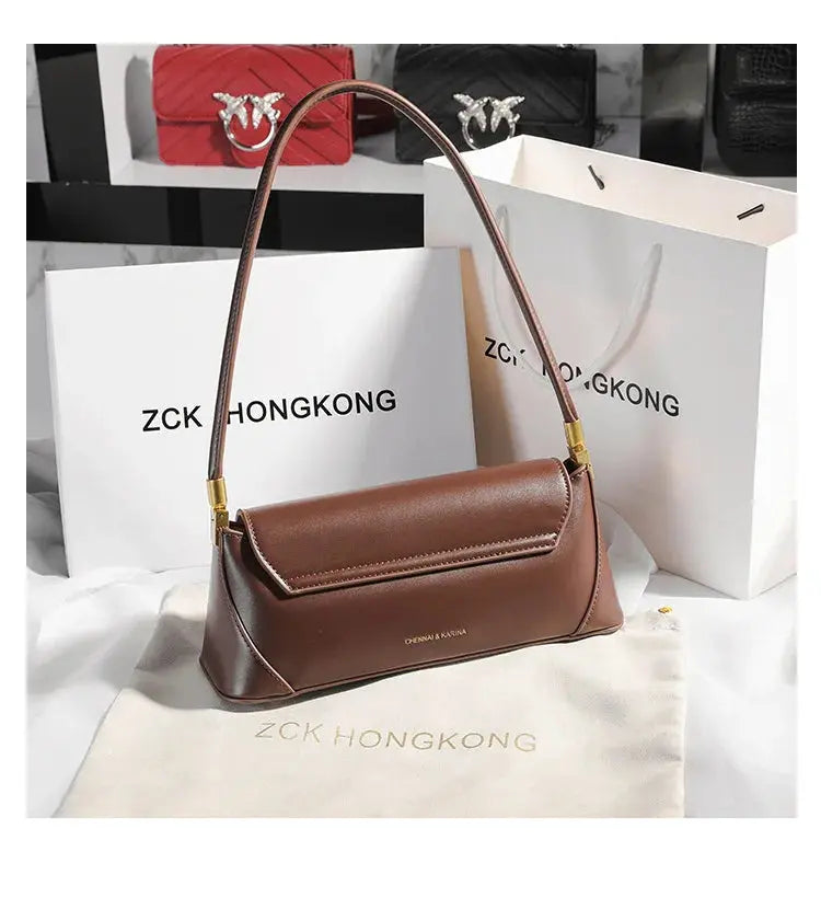 Veloria™ Luxe Retro Leather Underarm Bag 