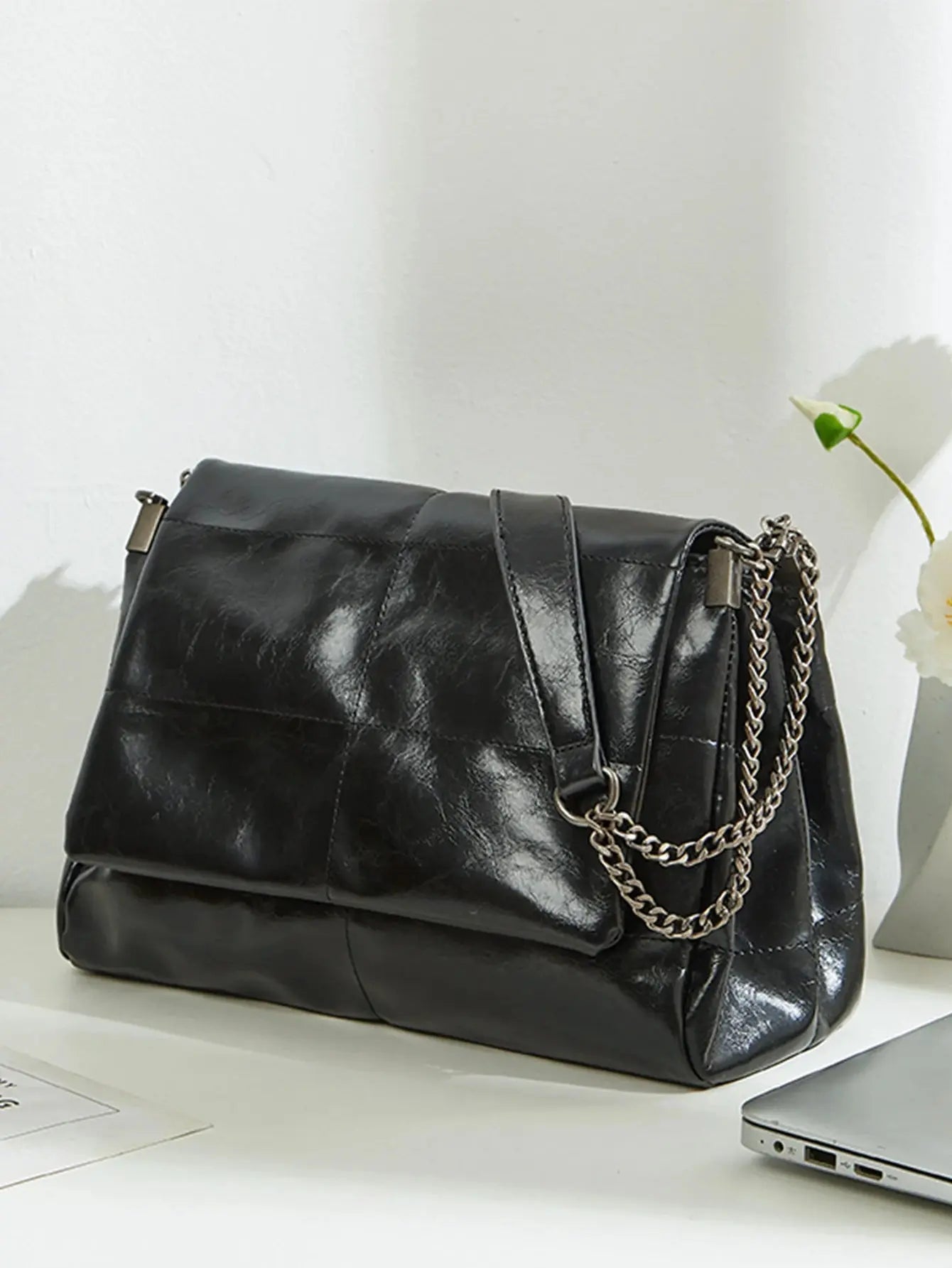 Veloria™ Modern Square PU Shoulder Bag 