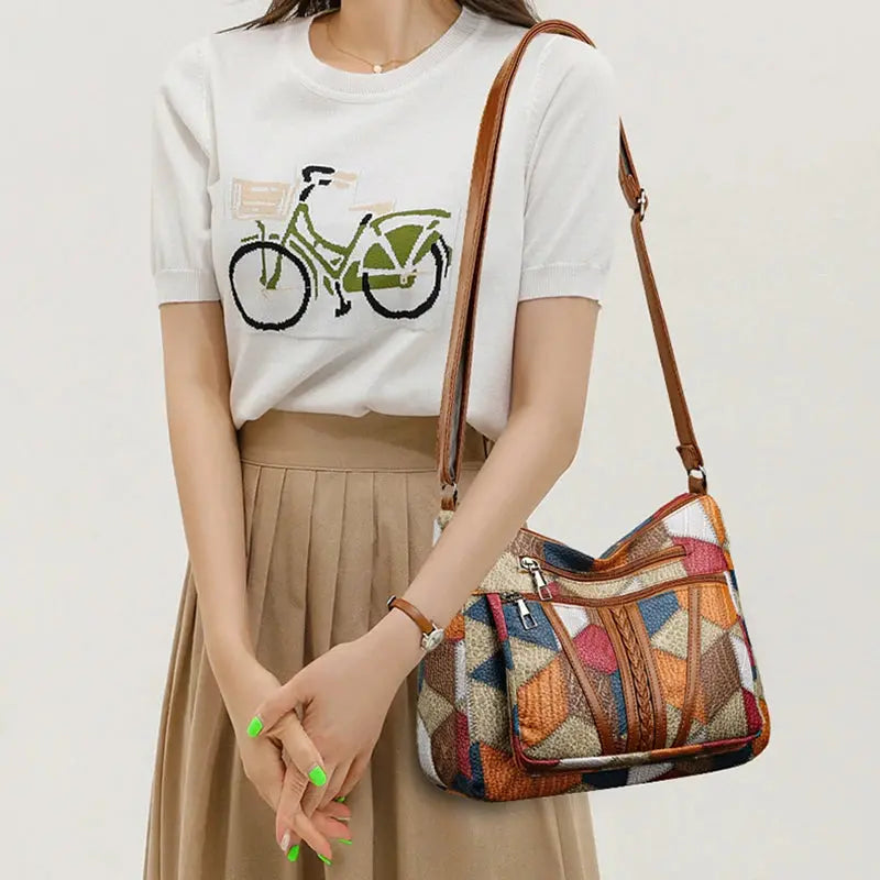 Veloria™ Patchwork Casual Tote Bag 
