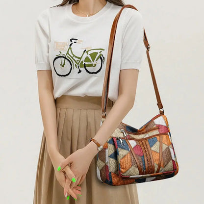 Veloria™ Patchwork Casual Tote Bag 
