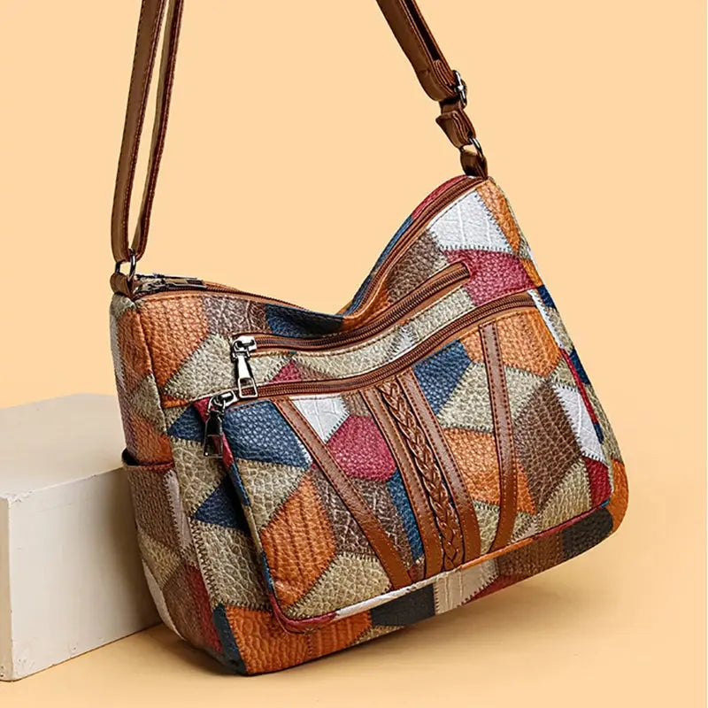 Veloria™ Patchwork Casual Tote Bag 