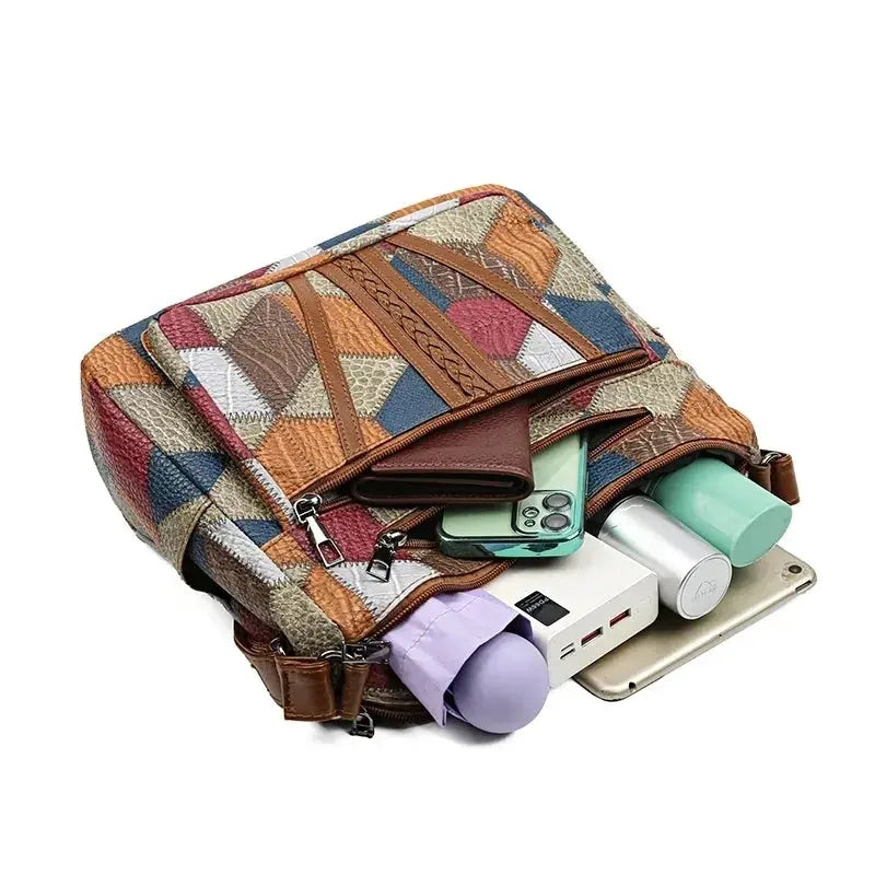 Veloria™ Patchwork Casual Tote Bag 